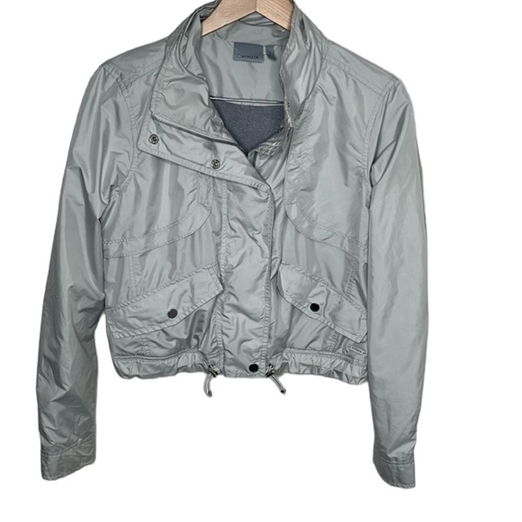 Athleta Journey Silver Shimmer Cropped Jacket Womens Size S BLEMISH - Picture 1 of 7